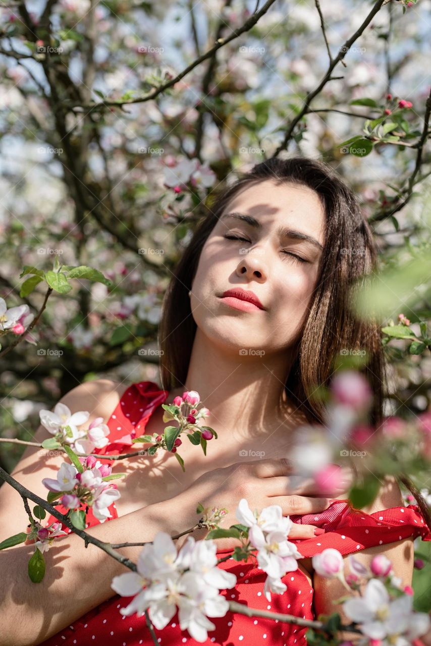 woman in spring