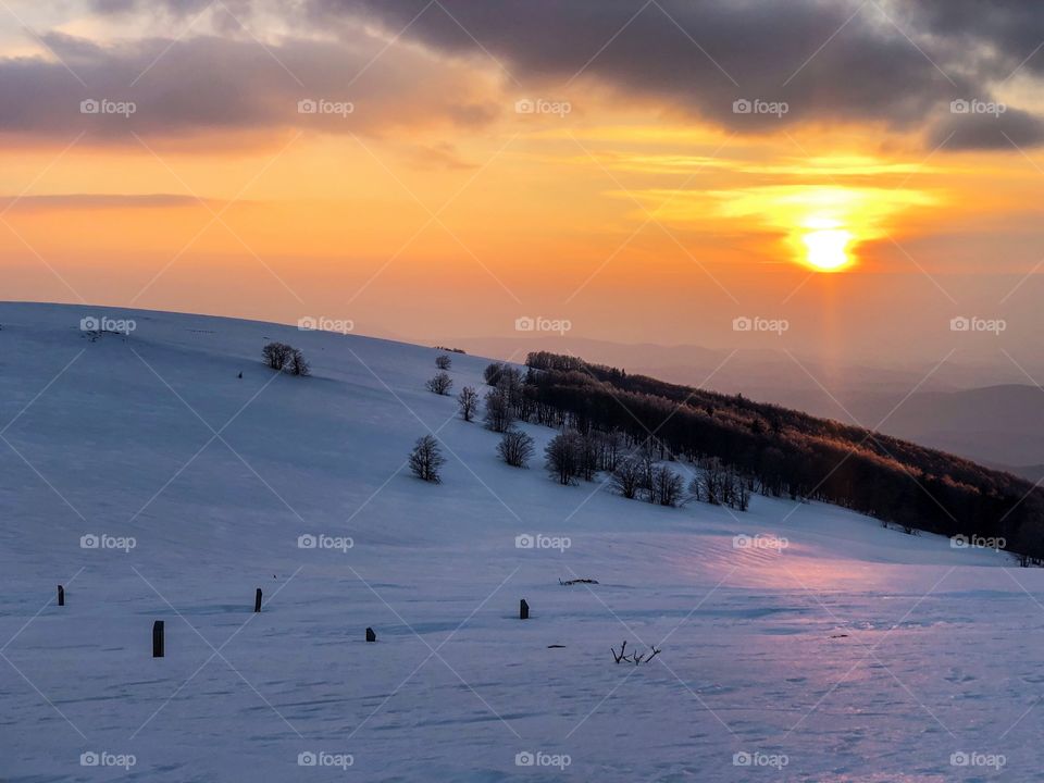 Sunset in the mountains