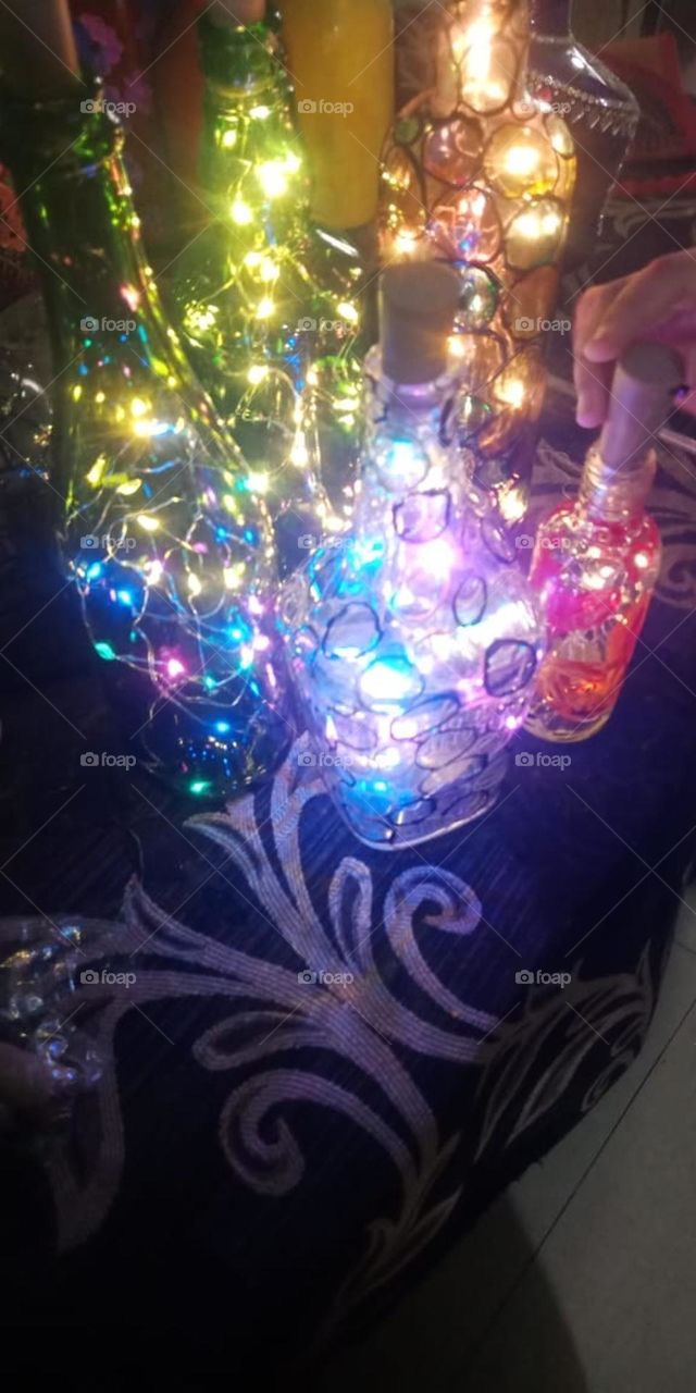 Glass Painted Bottle