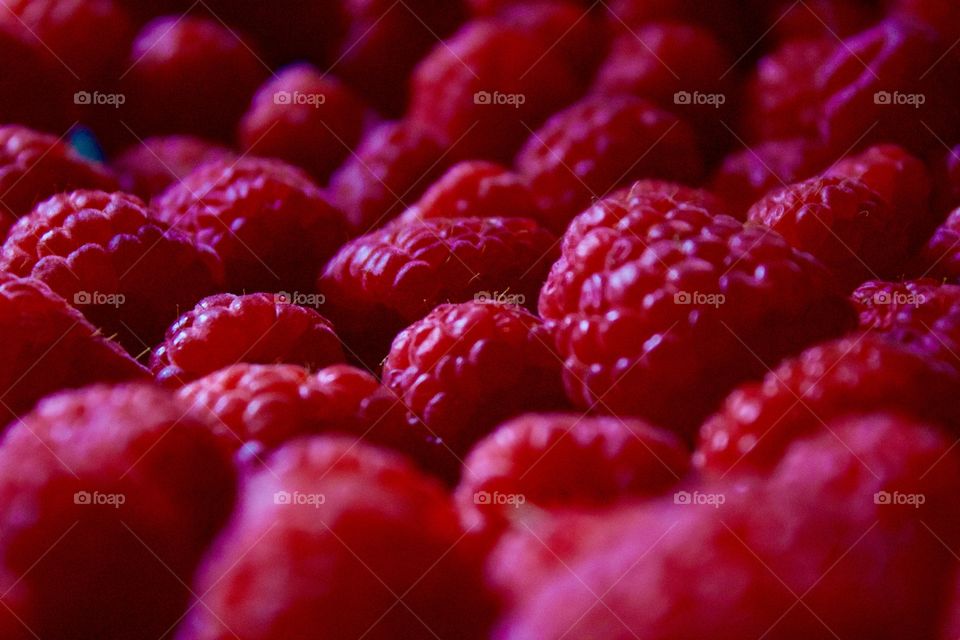 Fruits! - closeup of raspberries in natural light