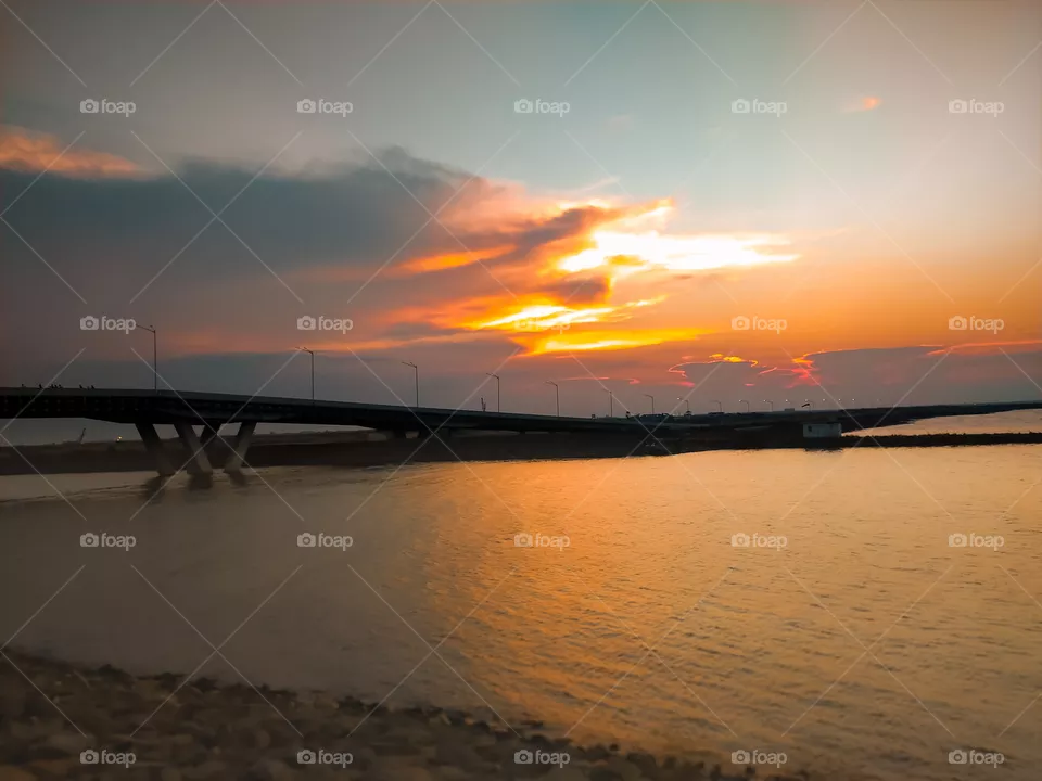 Still sunset at Pantai Indah Kapuk (PIK) Jakarta, Indonesia