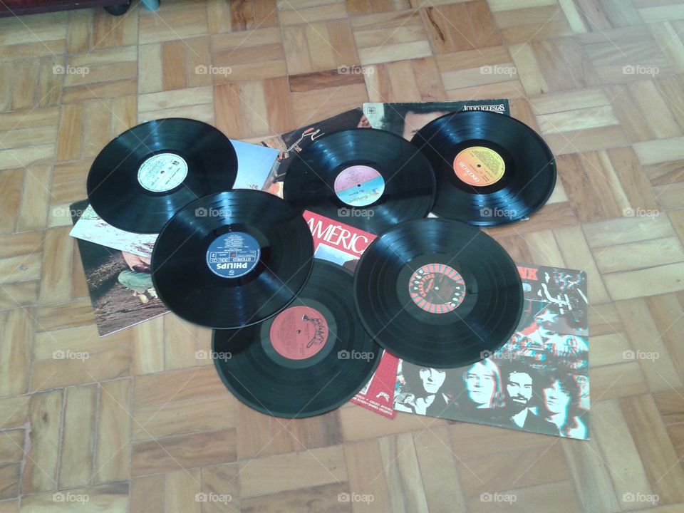 Vinyl records by artists that I liked at the time.