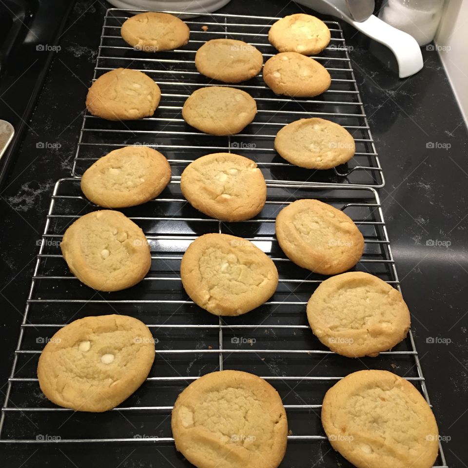 White  chocolate chip cookies