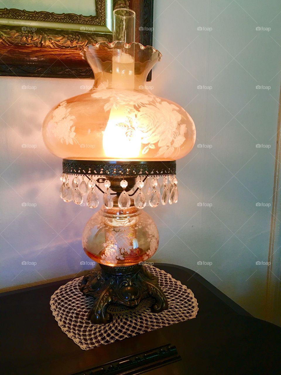 Old. Antique. Old-fashioned lamp. Light. Glass. Decor. Design.