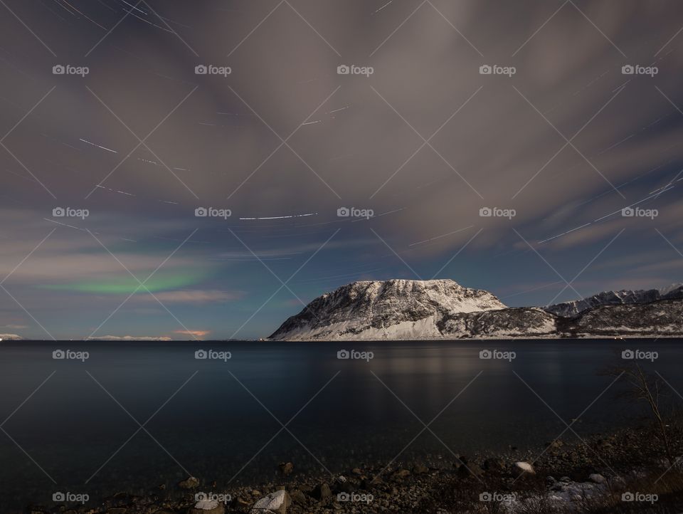 Small aurora and star trails