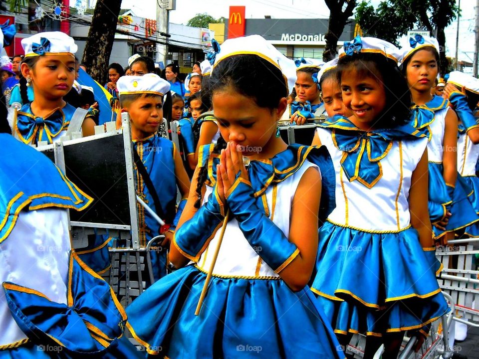 Majorette of a marching band at a feast in antipolo, rizal,