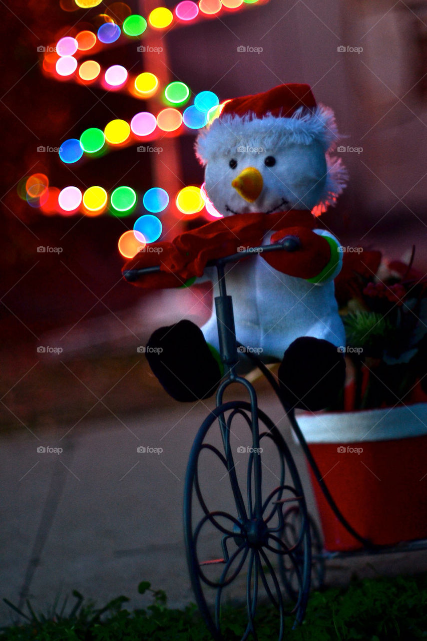 snow christmas lights colorful by lani