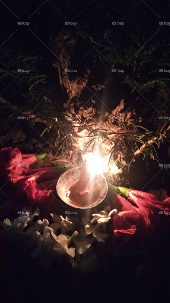 Diyas are a part of Indian culture, as a representative or sakshi for auspicious reasons, as well as an indicator of light that destroys darkness. They are also used as decoration during the festival of lights - Diwali.