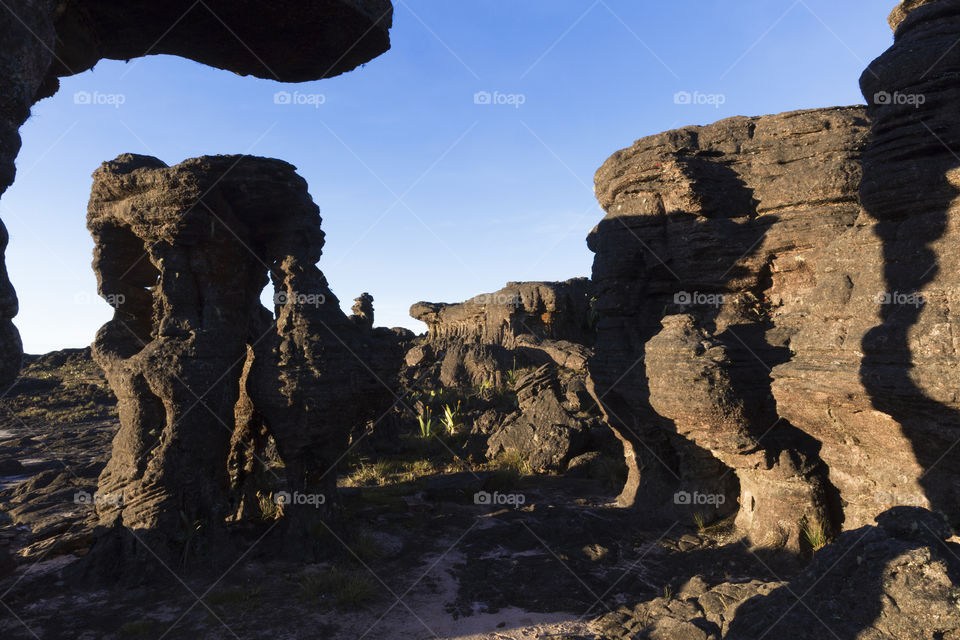 Rock formations, Mount Roraima, Canaima National Park.