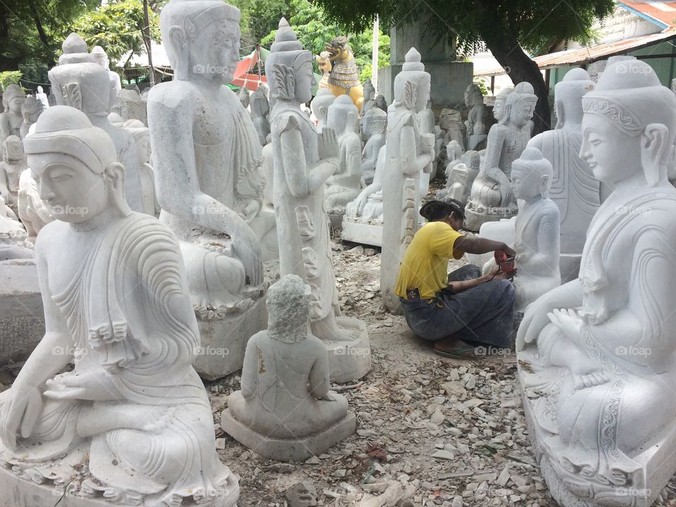 Buddha sculptures, in Mandalay - Myanmar