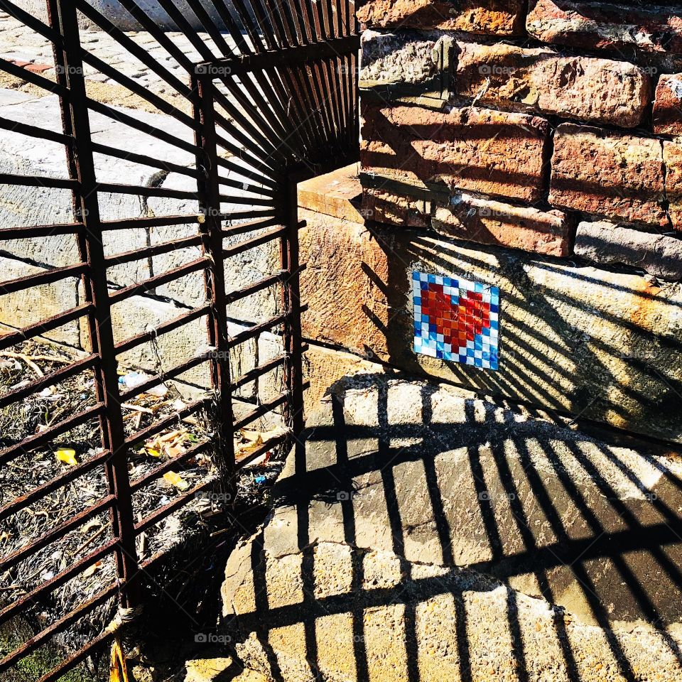 Pixel heart street art