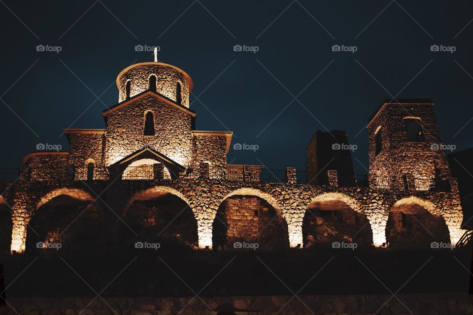 Monastery night shot , soft focus