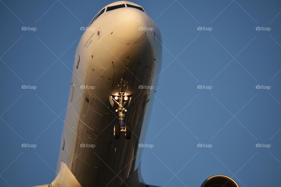 Close up of airplane