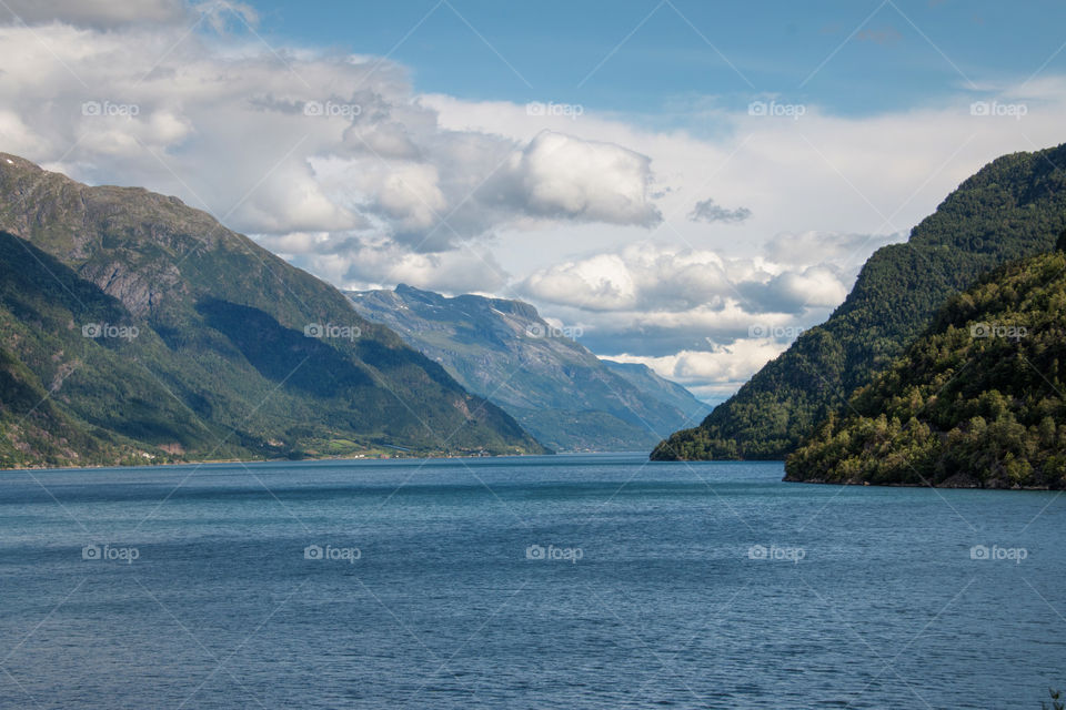 Landscape view of hardangerfjord