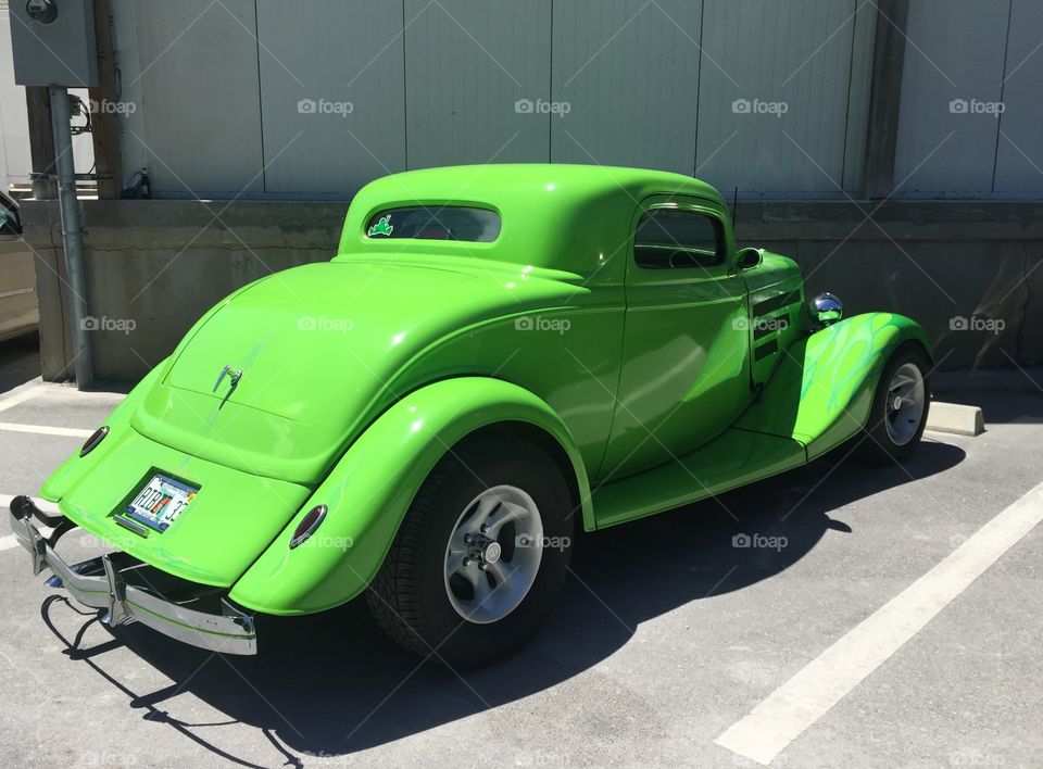 Lime green hot rod