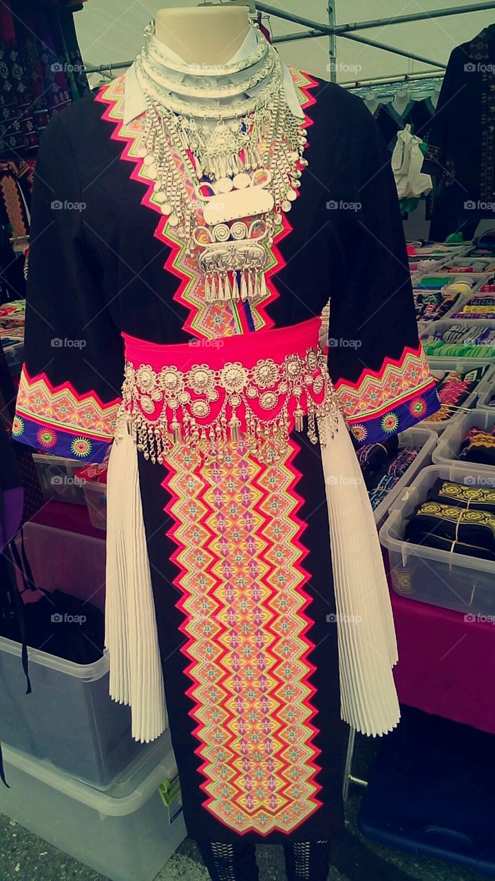 Traditional Chinese Formal Dress, Ready to be sold. Beautiful bright colors and silver jewelry, handmade one of a kind!