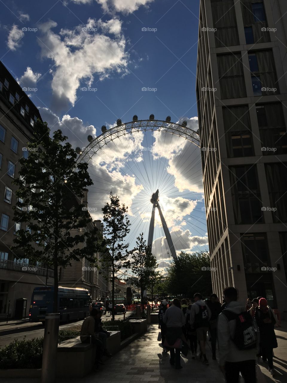 London eye at sunset