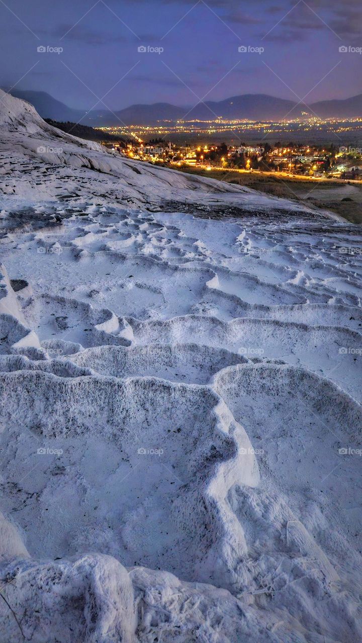 drag craters of the hierapolis mineral springs of Pamukkale