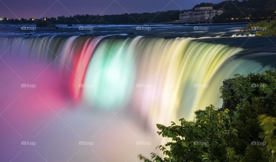 Niagara Falls at night time