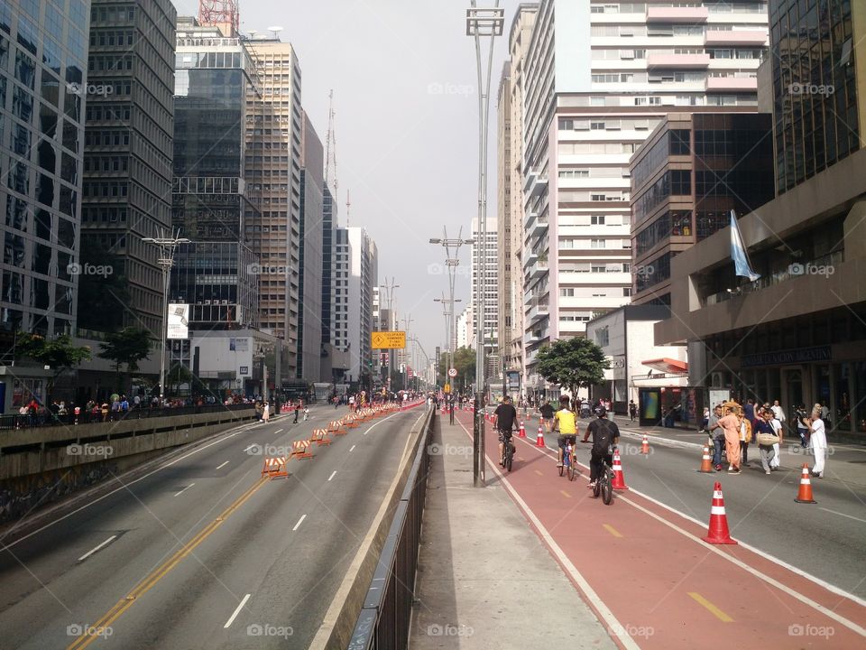 Avenida Paulista SP, Brazil, on a beautiful Sunday day