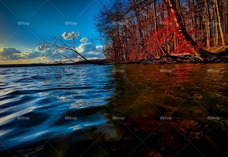 Contrasting colors at Clearfork Reservoir in Mansfield Ohio