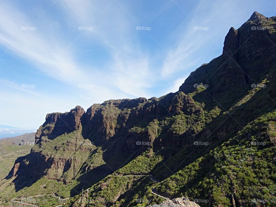Only a 4 km climb through some 80 hairpin turns to reach 1000 m high remote hamlet of Masca, Tenerife, Canary Islands.