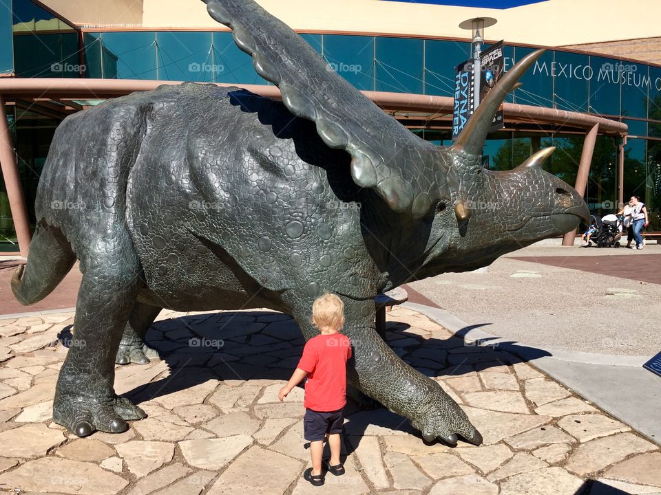 Who doesn’t love the museum? This little boy has a special love for dinosaurs so this statue out front was pretty cool for him.