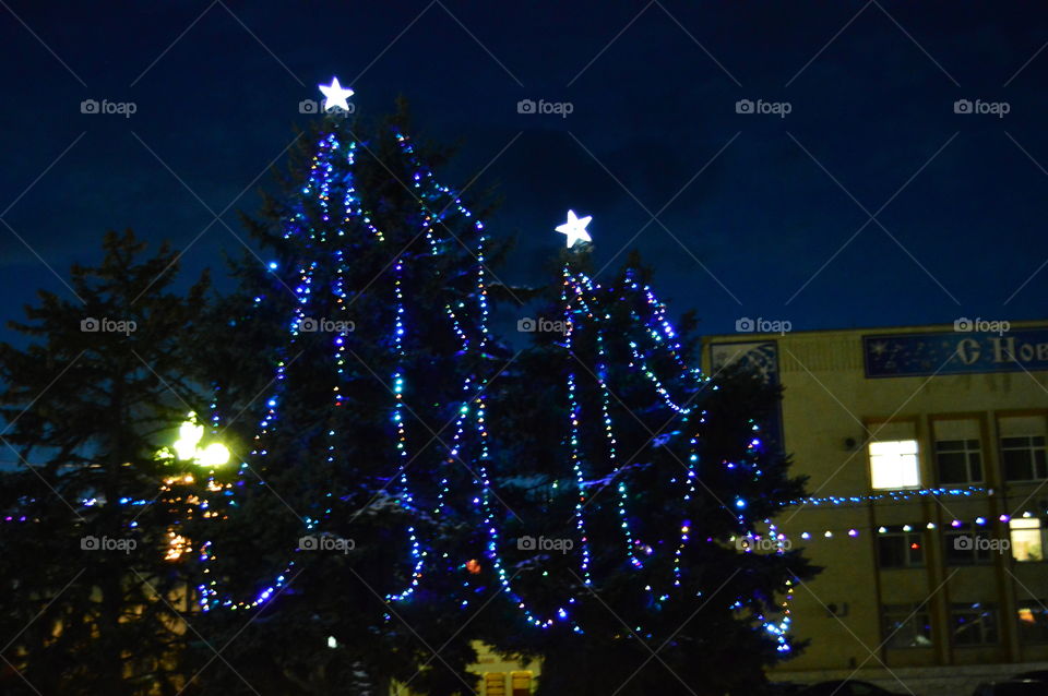 New year, Christmas, winter, holiday, gerljandy, lights, light bulbs, background, Christmas tree,