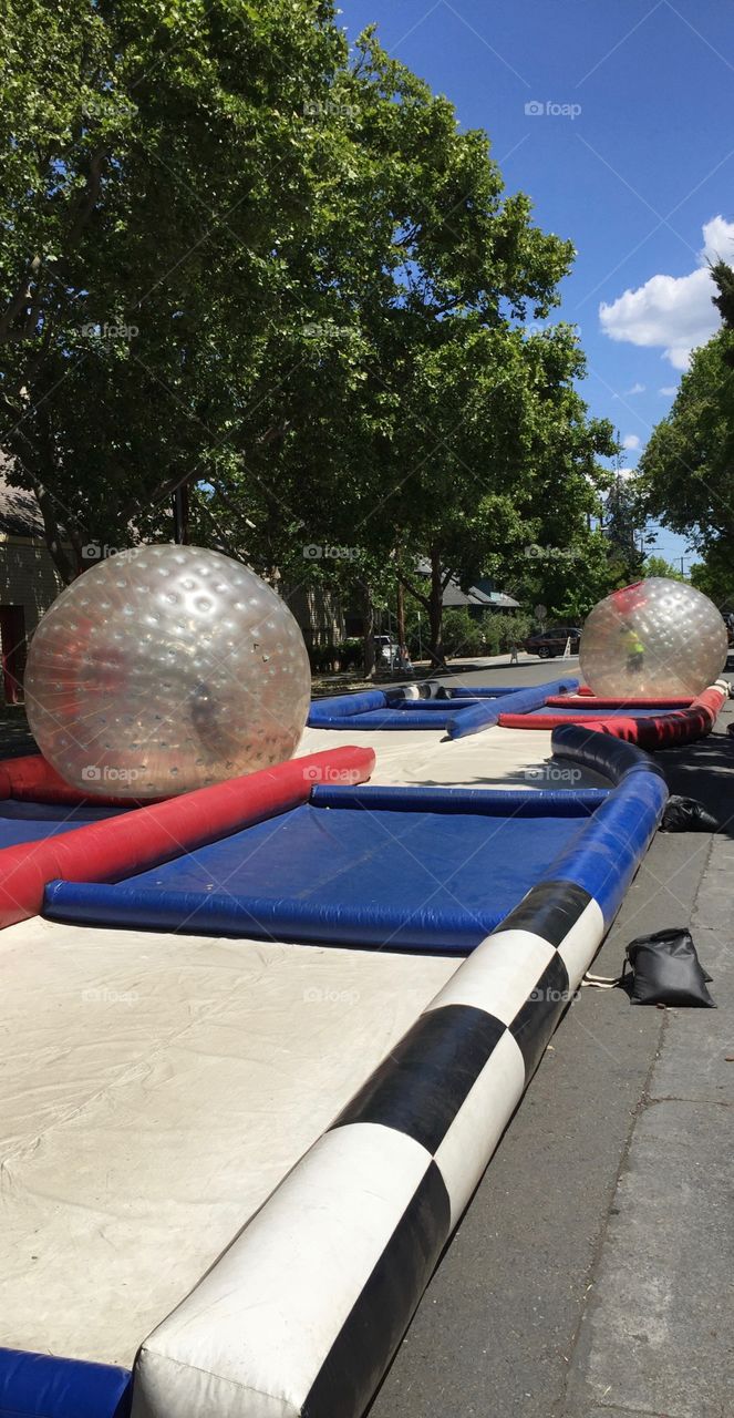 Inflatable rolling balls, human hamster ball in a festival, lot of fun