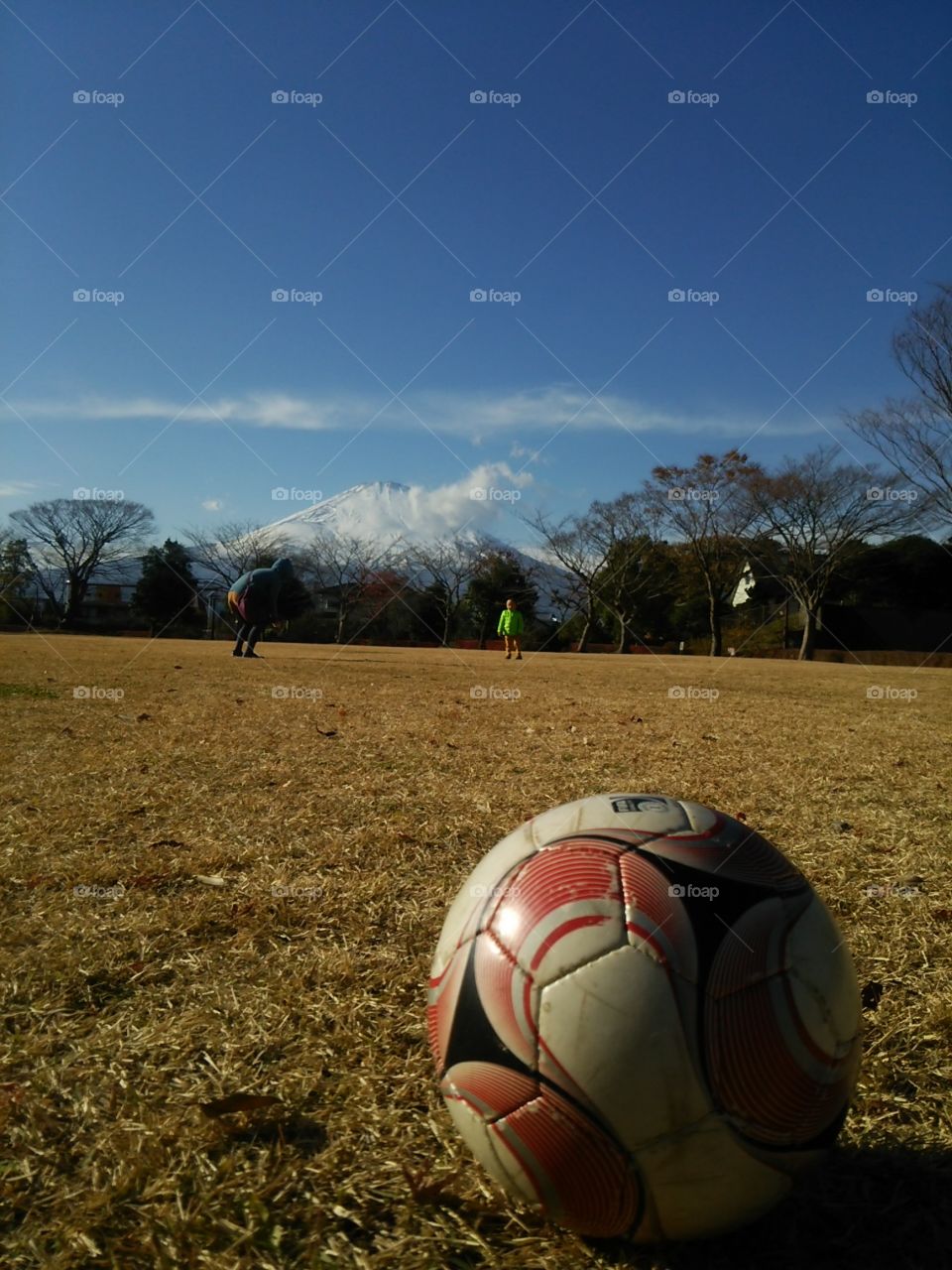 Mt.Fuji in fall with soccer