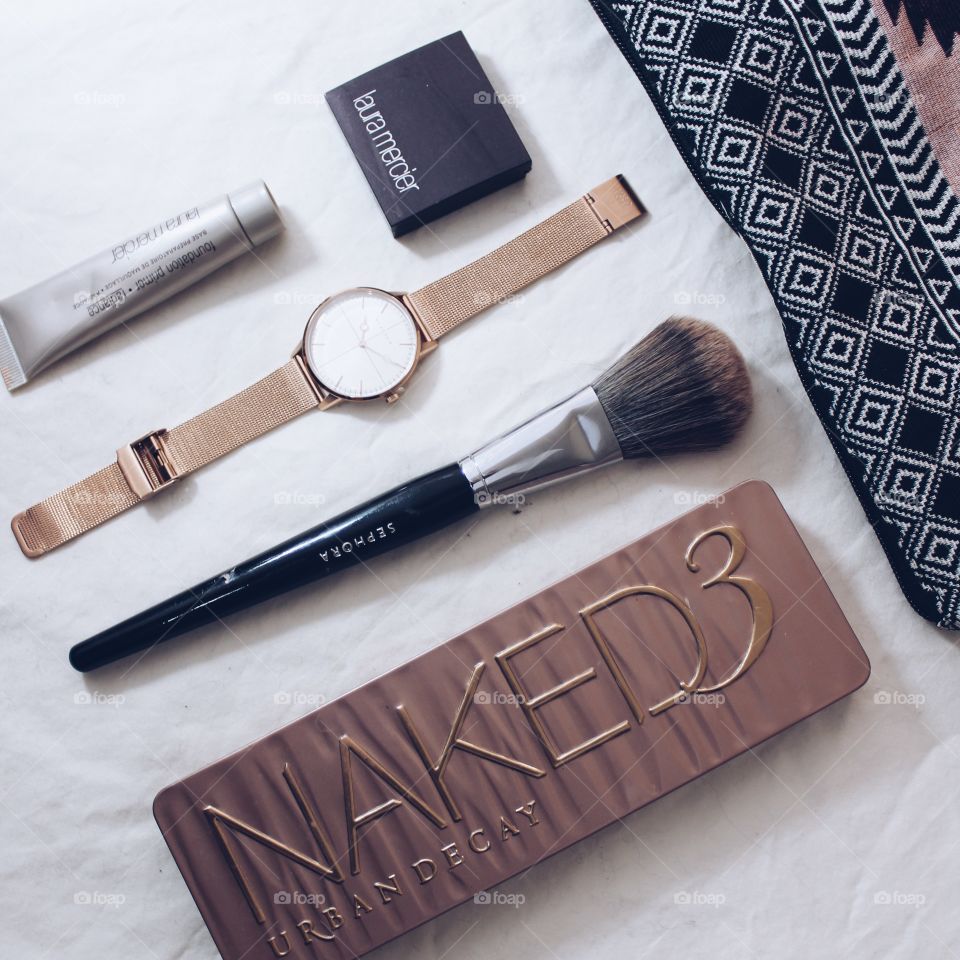 Flatlay of beauty products