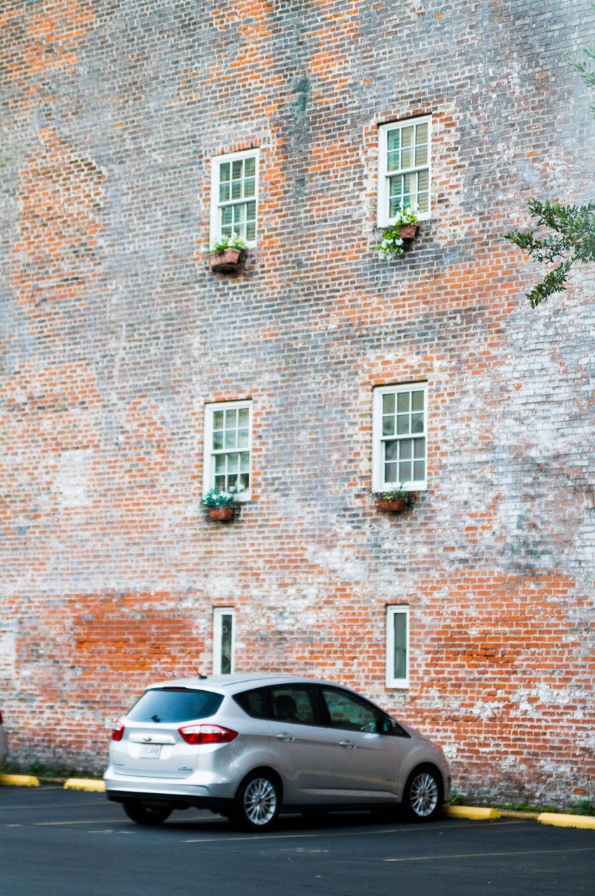 Car parked under windows