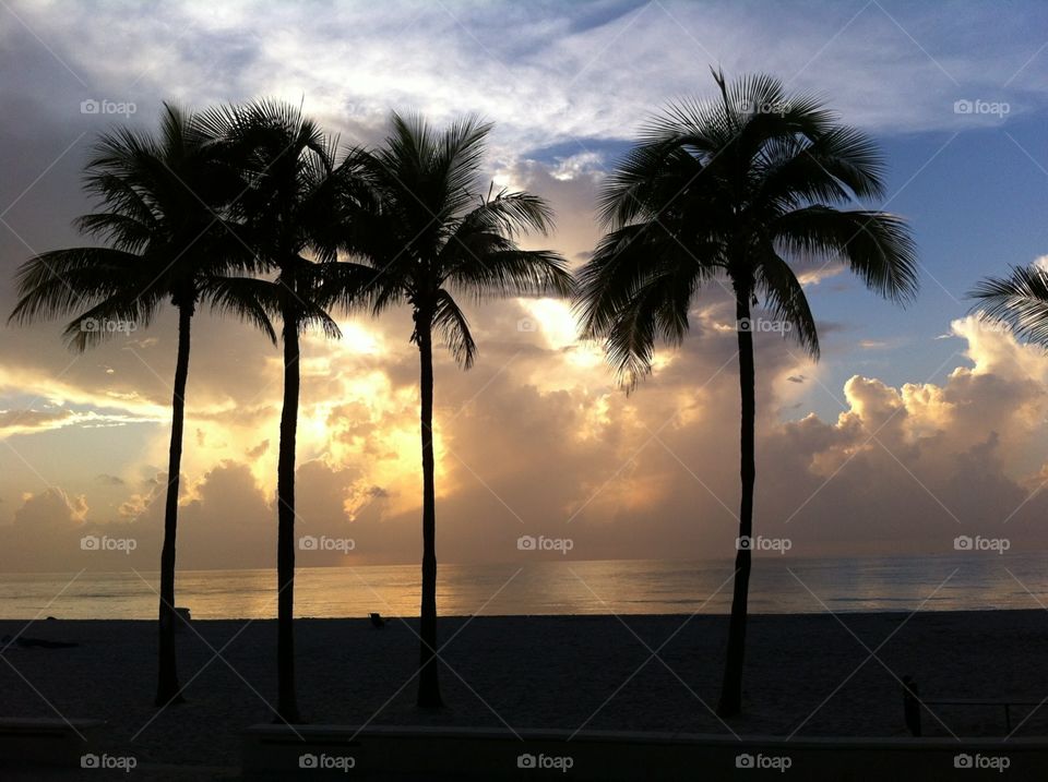 Firey Sunrise on FT Lauderdale Beach Florida