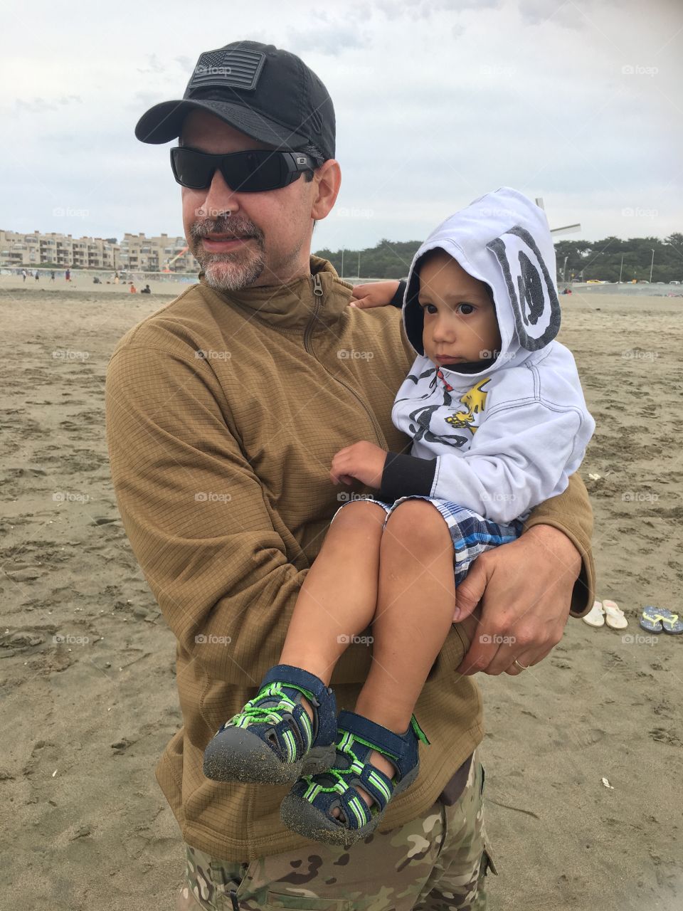 At the beach with Daddy