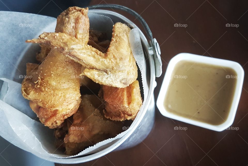 bucket of fried chicken!