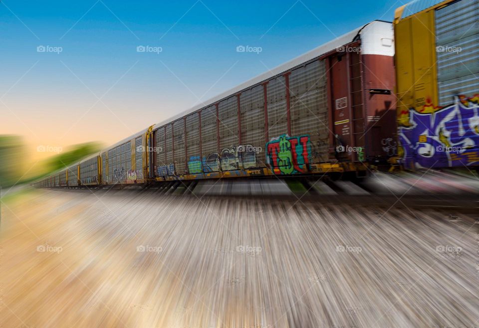 Fast train going by 