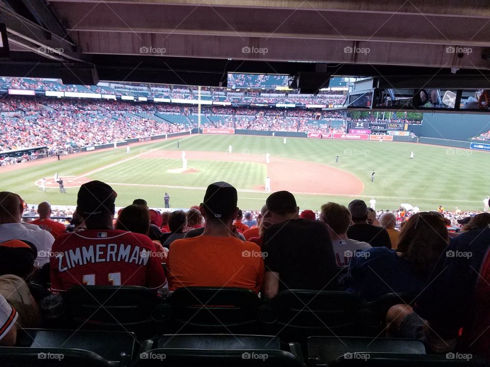 Baltimore Orioles game at Camden yards in Baltimore Maryland