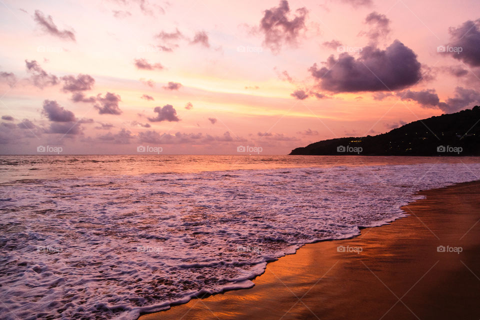 Sunset on the beach 