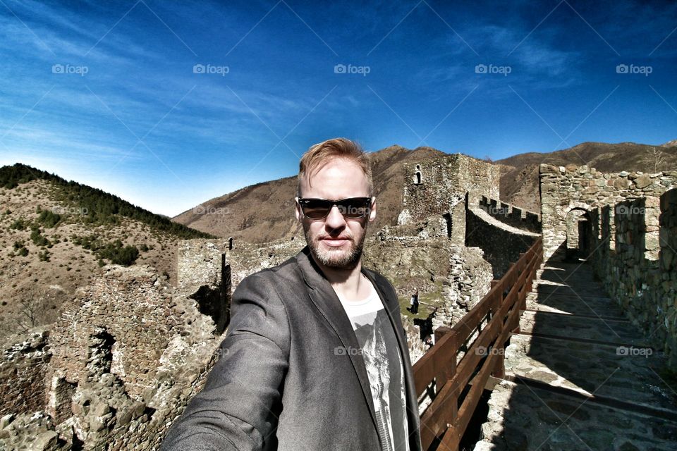 Selfie on medieval fortress Maglic