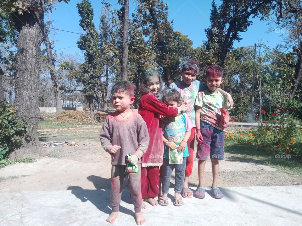 Indian festival Holly | Holly Hindu festival l Kids playing with colour