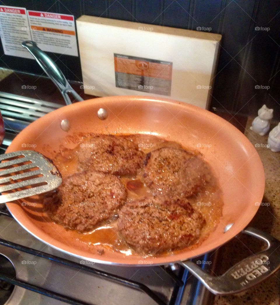 Food prep homemade hamburgers 