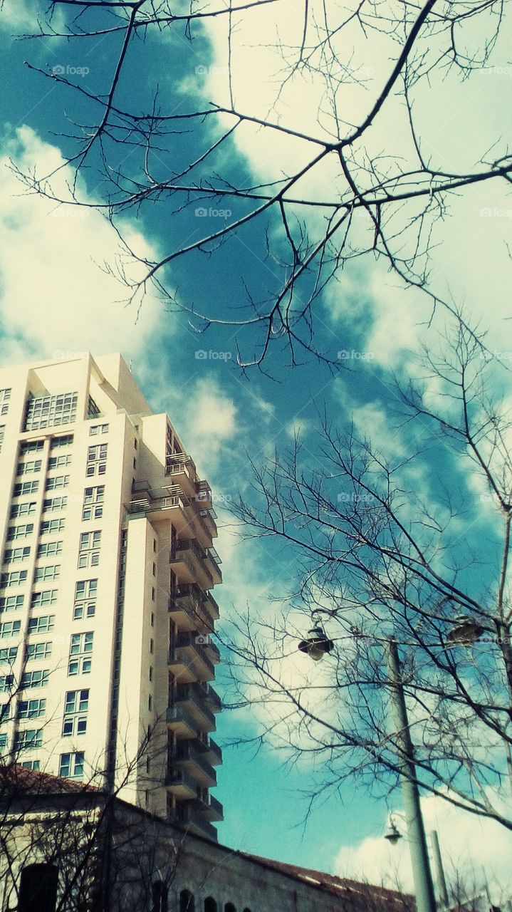 Jerusalem cityscape with modern architecture and old construction