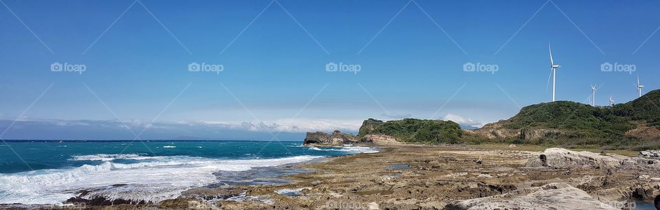 rocky beach in Ilocos Norte, Philippines