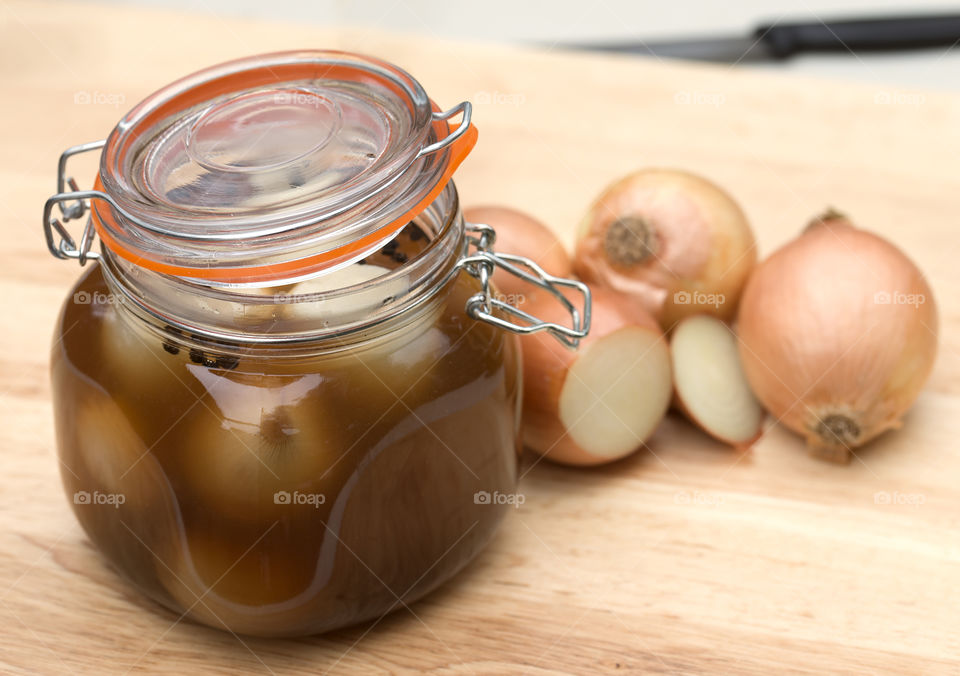 Homemade onions pickled