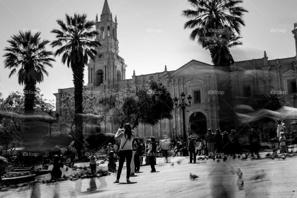 Crowds in Arequipa, Peru 