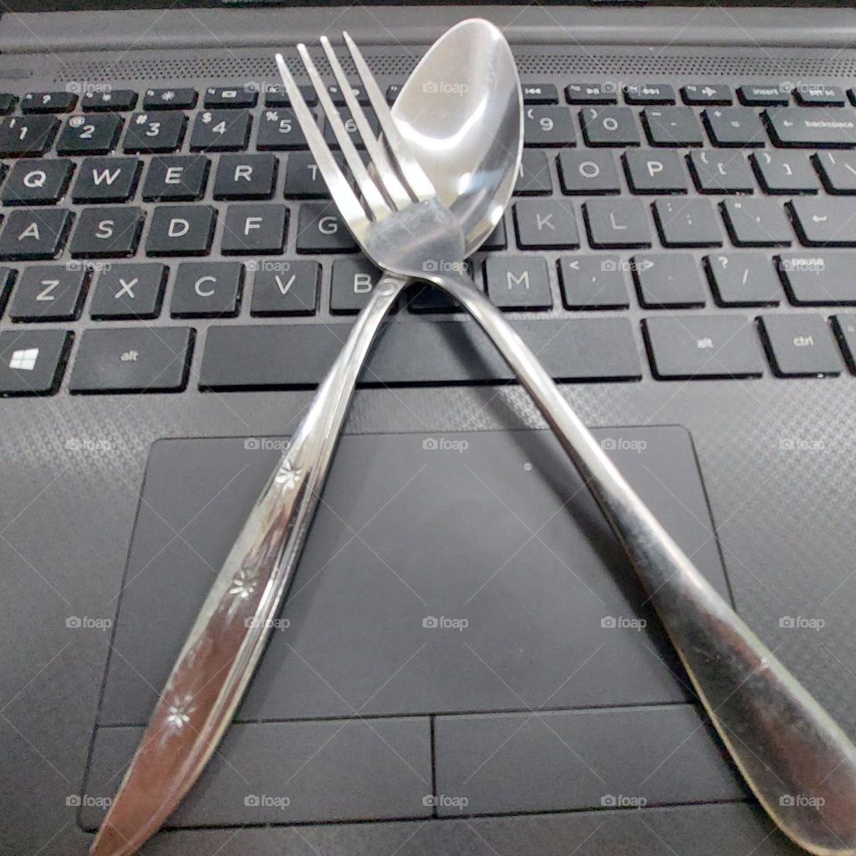 busy with laptop makes you forget to eat lunch