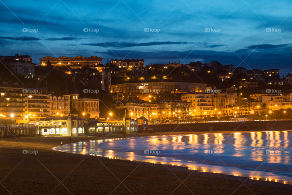 San Sebastian at night