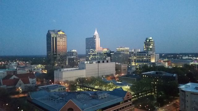 downtown Raleigh, NC at dusk. March 2016