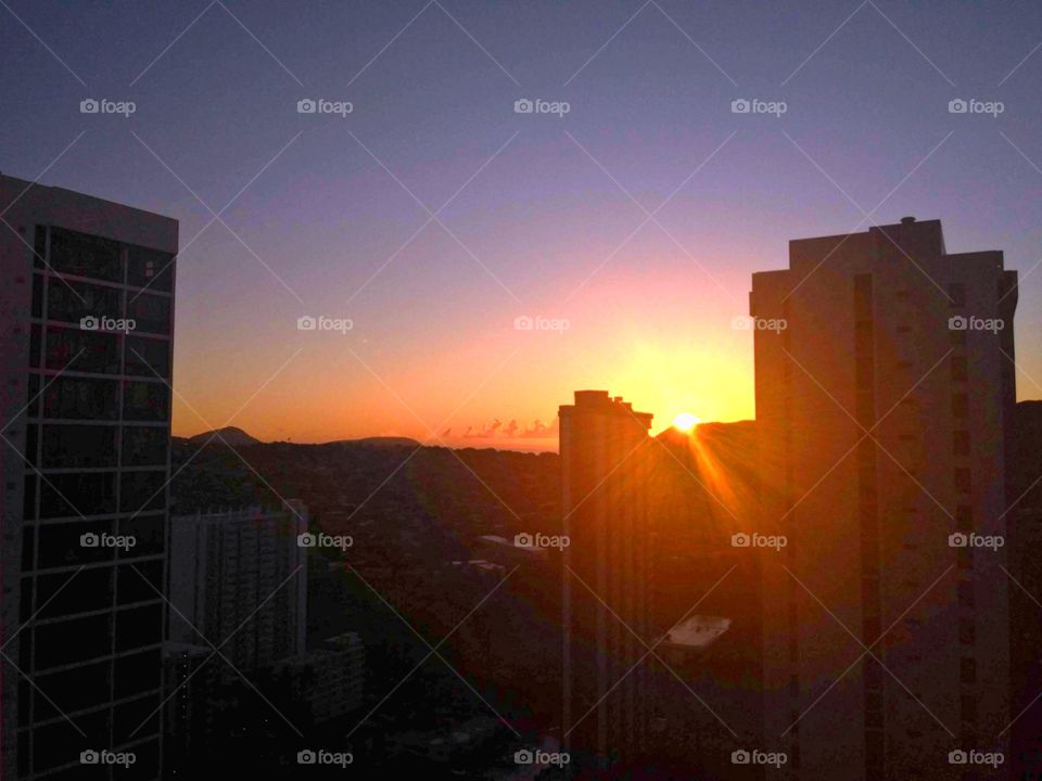 Honolulu Sunrise from above