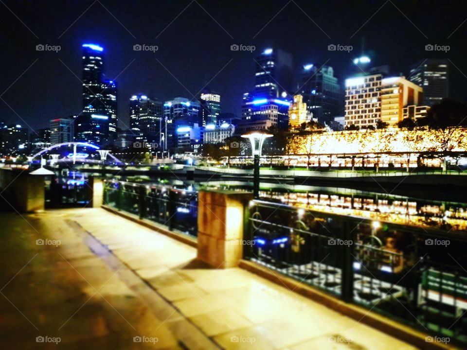 Melbourne city, night time